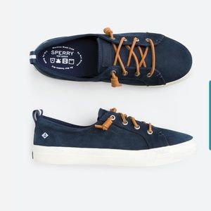 SPERRY Crest Vibe Washable Leather Navy Barrel Lace Sneaker Boat Shoe Loafer 7
